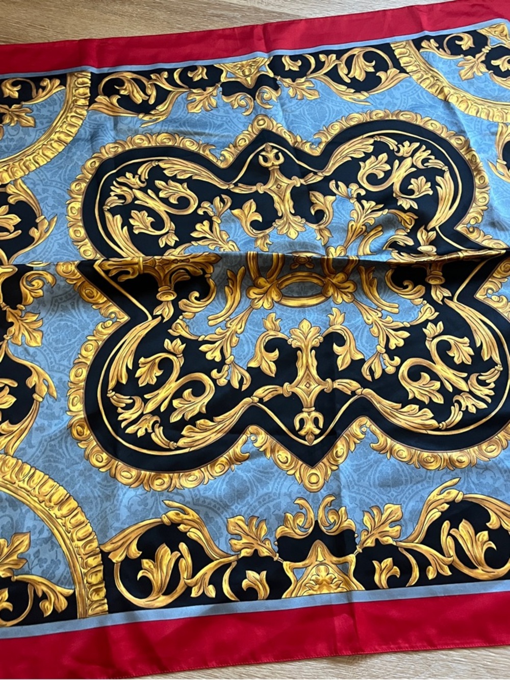 🩵 Vintage J.G. Hook Made in Italy Baroque Square Scarf ❤️✨